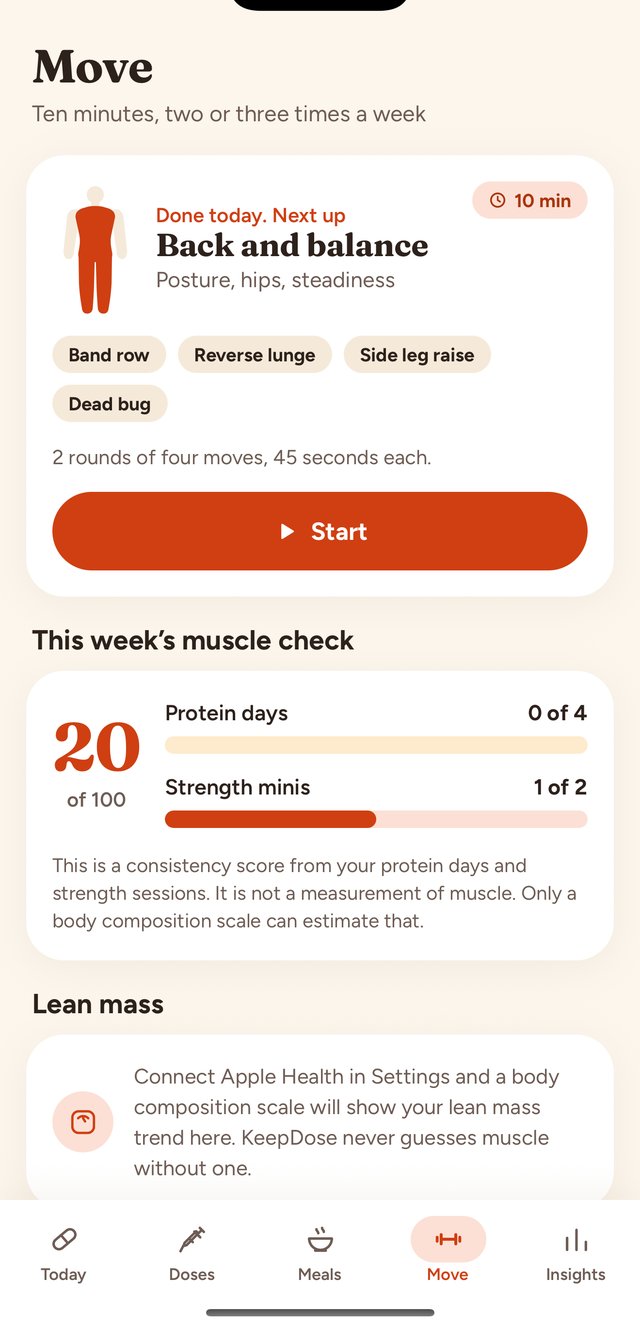 Move: the next ten-minute mini and this week's muscle check